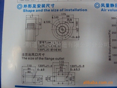 【本公司专业生产销售130FLJ3-4WY工频离心风机】价格,厂家,图片,通风机,上海北朝通风设备制造分公司-